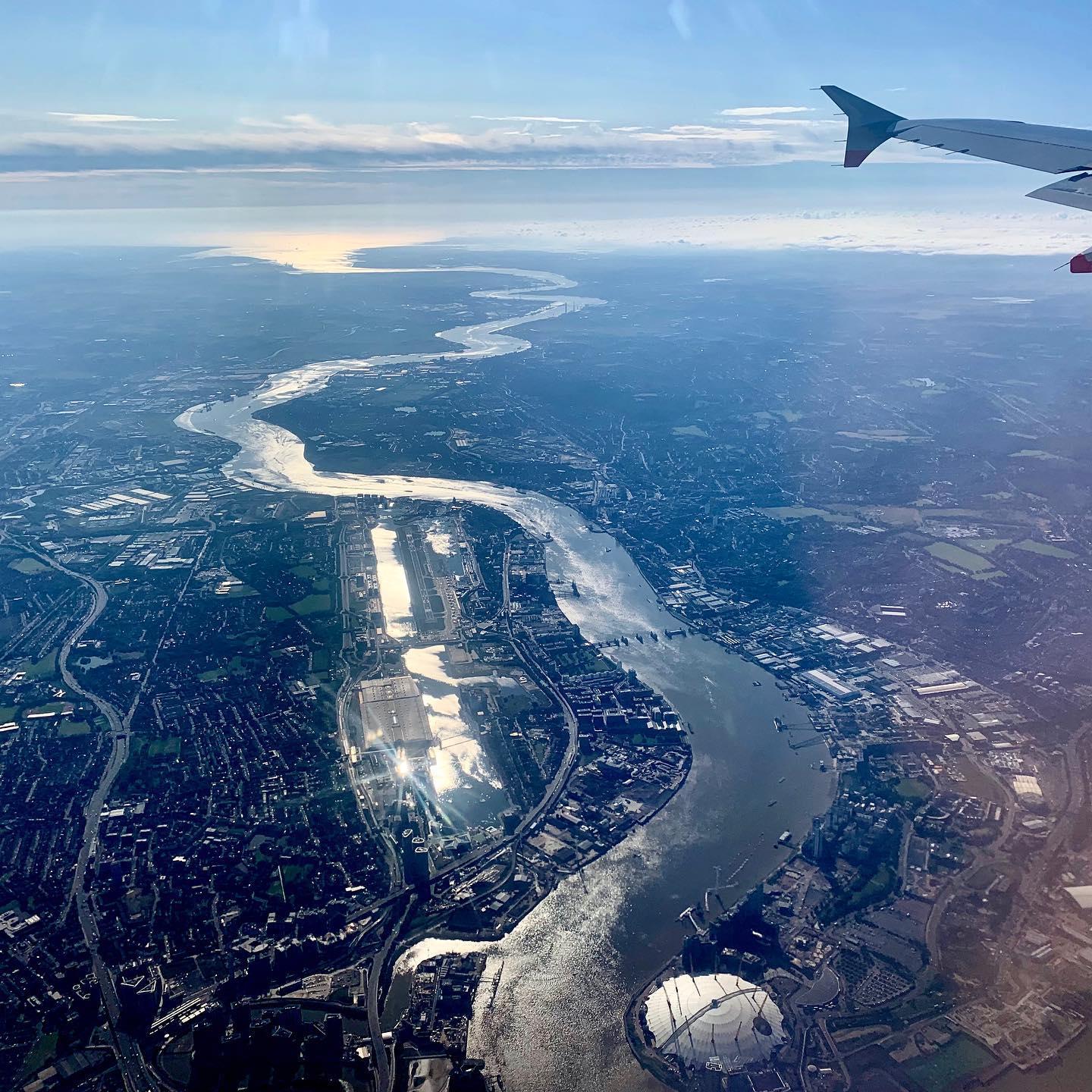 Shot taken above Heathrow Airport, London, UK