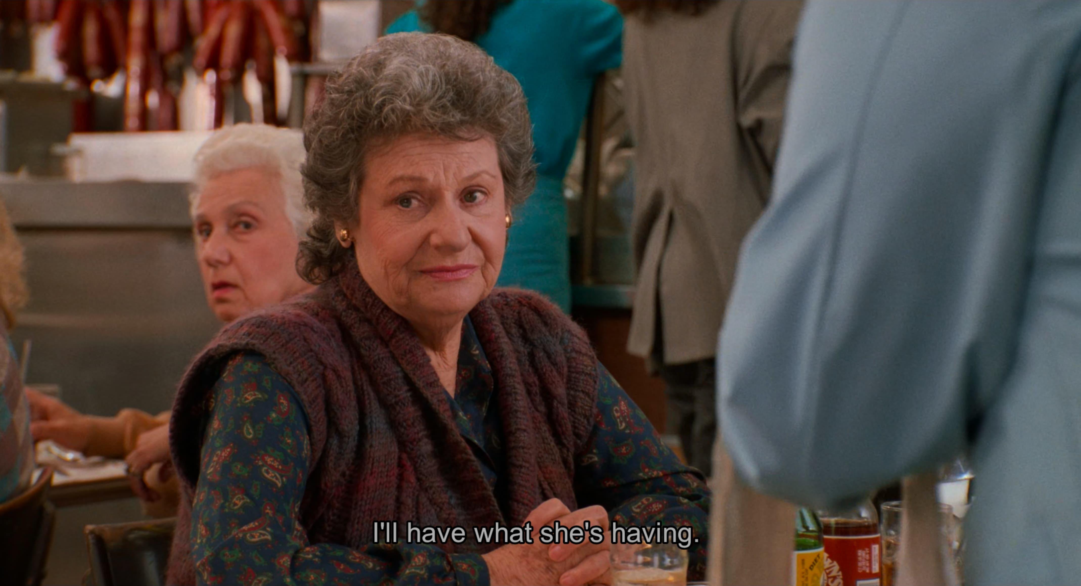 Restaurant scene from 'When Harry Met Sally'